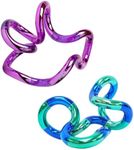 Tangle Palm Metallic 2-Pack Aqua Blue and Plum Purple - Big Tangle for Hands - Desk Toy for Adults Boys Girls