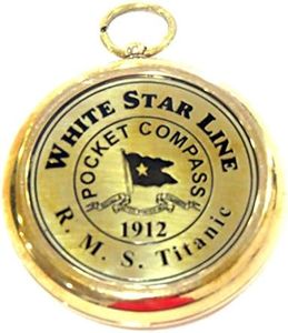 RMS Titanic 1912 Brass Pocket Compass! Beautiful Working Model. New! Personalized Gift Baptism a Boy or Girl Unique Gift Keepsake