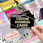 Business Cards Personalised 100 PCS Printable Double Sided, Custom Business Cards with Logo Photo Text 3.5"x 2" Customised Waterproof Business Cards for Men Women - Design Your Own