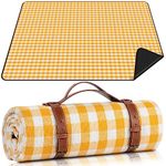 ADRIMER Picnic Blanket Extra Large, Beach Blanket Waterproof Sandproof, 3-Layer Picnic Mat Foldable Outdoor Blankets for Camping, Picnic, RV Travel, Grass Park Music Festival Lawn Mats, 79'' x 79''