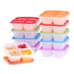 Bentgo Easyboxes 4-Compartment Snack Containers - 20-Piece Set with 10 Trays & 10 Custom-Fit Lids to Seal in Freshness - Reusable Food Storage & Meal Prep Bento BPA-Free Containers (Classic)