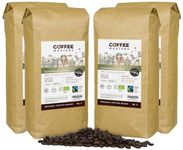 Coffee Masters Peruvian Coffee Beans 4x1kg - Organic Fairtrade Single Origin Arabica Coffee Beans Roasted in the UK - Ideal for Espresso Machines - Great Taste Award Winner