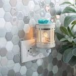 CANDLE WARMERS ETC Pluggable Fragrance Warmer- Decorative Plug-in for Warming Scented Candle Wax Melts and Tarts or Essential Oils, White Mission Edison Bulb