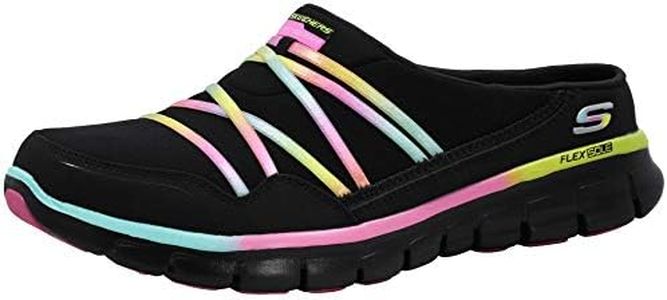 Skechers Women Air Streamer Mule Clog, Black/Multi/Black, 8 M US
