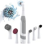 kHelfer Electric Cleaning Brush, Battery Power Scrubber, Electric Grout Brush with 5 Replacement Brush, Lightweight Waterproof Scrub Brush for Grout, Tile line, Corner, Kitchen, Bathroom, Tight Space