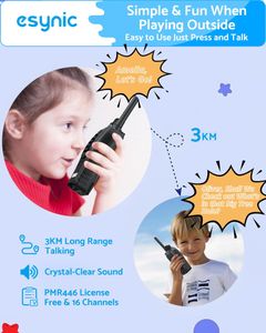 eSynic 4-Pack Walkie Talkies – Long Range Two-Way Radios