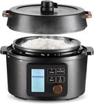 IRIS USA 2.8 L (3 US Qt) 8-in-1 Electric Pressure Cooker, Slow Cooker Rice Cooker Steamer Sear & Sauté Yogurt Compact Multi-Cooker for 2-3 People Over 110 Pre-Programmed Recipes, Vegan Friendly, Black