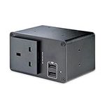 STARTECH Power Outlet Module for Conference Table Connectivity Box - 1x AC Power and 2x USB-A - Power and Charging Hub (MOD4POWERUK)