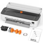 OidoZac A4 Laminator Machine, 11 in 1 Thermal Laminator with 36 Laminating Pouches, Cold Hot Lamination Machine 3 Cutter Heads & Built-in Trimmer for School Home Business Office(White)