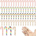 60Pcs Christmas Candy Canes, Mini Canes Fake Candy Decorations, No Hole Hanging Candy Cane Beads Candy for Christmas DIY Craft, Tiny Polymer Clay Candy Cane Ornaments Christmas Tree Hanging Decoration