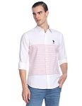 U.S. POLO ASSN. Men's Regular Fit Shirts (USSHT1331_White