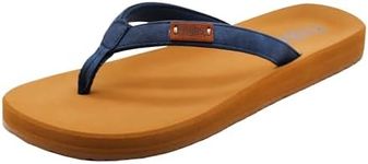 Flojos Billie Women's Flat Sandal, Orange/Tan 7 M US