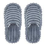 Unisex Microfiber Slippers Floor Cleaning Mop Men and Women House Dusting Slippers Floor Dust Dirt Cleaning Slipper, Grey, 9-11