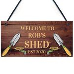 RED OCEAN PERSONALISED Shed Sign Gift For Men Garden Shed Allotment Greenhouse Sign