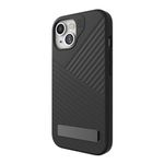 ZAGG Denali Snap iPhone 15 Case with Kickstand - Drop Protection (16ft/5m), Dual Layer Textured Cell Phone Case, No-Slip Design, MagSafe Phone Case, Black