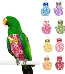 8 PCS Floral Parrot Diapers Bird Flight Suit Diaper Reusable Inner Layer Parrot for Parakeet Parrot Mini Macaw