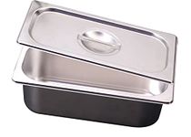 Malabar Trading Company Stainless Steel Gn Pan 1/3 100Mm Depth (4"), Gastronorm Pan With Lid (1/3 100 Mm), Silver