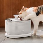 PETLIBRO Cat Water Fountain for Drinking, Cats Actually Use It, Dockstream 2.5L Classic Pet Fountain with Stainless Steel Tray, Easy-Clean for Indoor Cats, Filtered Quiet Flow, Mains Powered