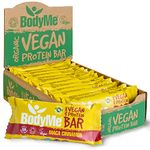 BodyMe ORGANIC Vegan Protein Bar | Raw Maca Cinnamon | 12 x 60g Vegan Protein Snack Bars | Gluten Free | 16g Complete Protein | 3 Plant Proteins | All Essential Amino Acids | High Protein Vegan Snacks