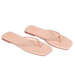 AnKaHu flats flip flops for women stylish latest model fashion footwear ladies chappal (Rose Gold, 5)