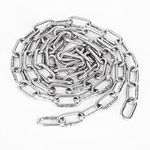 JMIATRY 2 Metres Length 304 Stainless Steel Chain, 5mm Heavy Duty Chain Links, Galvanized Steel Welded Link Chain Lift for Fence Gate, Garage Doors, Swing Chain and Bicycle Security Lock