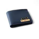 The Giftician Men's personalized wallet | customised stylish slim leather purse with name & charm | unique anniversary birthday gift for men boy love husband bf brother (Blue)