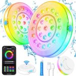 Smart Magnetic Underwater LED Light for Aboveground/Inground Pools - Rechargeable, BT APP Control, IP68 Waterproof, Color Changing, Sound/Music Sync Pool Accessories