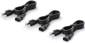 QYD 3 Pack 10FT(3m) Long TV Power Cord, 3 Prong C13 Power Cord Replacement for Vizio TV VX32L VW32L VX37L VW26L VA6 VMM26 VL370M E321VL E371VA E371VL, LG Dynex Panasonic Toshiba TV Power Supply Cable