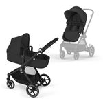 Cybex EOS Multi-Purpose Stroller - Converts from Carriage Mode to Reversible Toddler Seat in Seconds, 5 Modes of Use, Travel System Ready with any Cybex Infant Car Seat - Black/Black