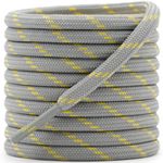 DELELE 2 Pair Non-slip Outdoor Mountaineering Hiking Walking Shoelaces Round Light Gray Yellow String Rope Boot Laces Strong Durable Bootlaces-47.24"