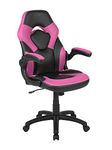 Flash Furniture X10 Gaming Racing Office Ergonomic Computer PC Adjustable Swivel Chair with Flip-up Arms, Pink/Black LeatherSoft