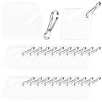 100pcs Key Tags, Slotted Plastic Hanging Tags with Metal Snap Hooks White Key Tags Blank Square Key Tags Identifiers for Key Cabinet Boxes Lockers for Home, Offices, Garages