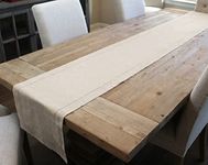 CleverDelights Natural Linen Hemstitched Wedding Table Runner - 16'' x 120'' - 100% Pure Linen