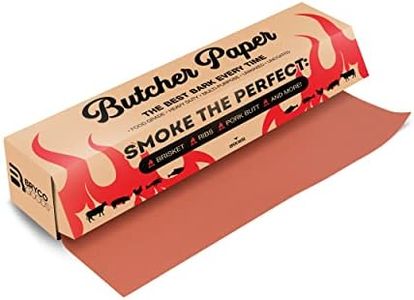 Bryco Goods Butcher Paper Roll - Peach Butcher Paper for Smoking Meat - Ideal for Smoking Meat - Unbleached Unwaxed Uncoated Kraft Paper - Butchers Paper Roll with Paper Dispenser Box - 18 In x 175 Ft