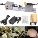 Mini Lathe Machine,DC 24V 100W Mini Lathe Beads Polisher Machine,CNC Machining for Table Woodworking Wood DIY Tool Lathe Standard Set