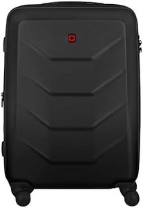 Wenger Prymo Medium hardside case with 4 Wheels, mid-Sized, 59 (67) L, Hardshell, Security Lock, for Men and Women, Travel or Vacation, Black, 612537