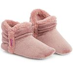 DUNLOP Women Bootie Slippers, Ladies Quality Ankle Slippers Memory Foam, Sheepskin Bootie Slippers Indoor Outdoor Shoes, Comfy Warm Winter Slipper Ankle Boots, Gift For Ladies (5 UK, Dusky Pink)