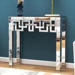 blingworld Console Table for Entryway, 30" W x 31.5" H Modern Console Table with Mirrored Finished Rectangle Table with Geometric Design Decorative Small Side Table for Small Space