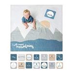 lulujo Baby’s First Year Milestone Blanket and Card Set | 40in x 40in (I Wll Move Mountains)