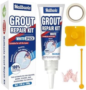 Tile Grout Repair Kit, 2 Pack White Grout Filler, Fast Drying Tile Grout Paint Tube, Grout Sealer for Bathroom Shower Kitchen Floor Tile, Grout Pen Paint Restore & Renew Tile Joints Line, Gaps(White)