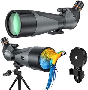 Three Triping Spotting Scope for Brid Watching 25-75x85, BAK4 Prism, FMC Spotter Scope with Tripod, Phone Adapter, Carrying Case, for Hiking, Travel, Outdoors
