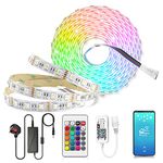 Arotelicht LED Strip RGBW 12V Set Light Strip Cool White 6000K Light bar 5m 5050 300Leds controllable via app and Remote Control IP20 Color Changing Tape Compatible with Amazon Alexa