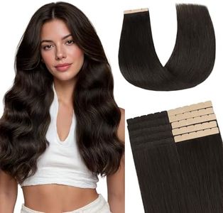 GOO GOO Tape in Hair Extensions Human Hair, 2 Dark Brown, 22inch 40g 10pcs, Mini Tape Cut to Fit，Skin Weft Seamless Invisible, Remy Human Hair