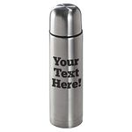 Personalised Brushed Steel Insulated Vacuum Flask 500ml - Engraved with Your Custom Text.