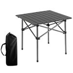 Garden Art Black Folding Portable Metal Camping Table GAFTBL1491-9 | for Garden, Camping, Hiking, Fishing, Picnic | Light Weight Easy to Fold and Carry