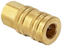 Dixon Valve 2MF2-B Brass Manual ARO Interchange Pneumatic Fitting, Socket, 1/4" Coupler x 1/4" - 18 NPT Female Thread