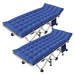 NESDCC 2 Pack Camping Cot with Mattress Comfortable Cot Bed Folding Cot Heavy Duty Cots for Sleeping with Carry Bag for Adults Kids Guest Bed Outdoor Indoor Home