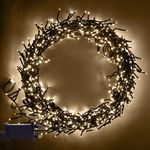 Christmas Tree Lights Cluster Lights 720 LED - 8 Hours On Timer, 8 Light Modes, Plug in, Waterproof Indoor & Outdoor Use – 720 LED / 9m Lit Length, Warm White