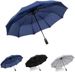 DEARART Folding Umbrella Wind/Rain Umbrella, Strong Compact Umbrella Folding10 RIBS, Umbrellas Essential Travel/Car/Backpack and on the go, Auto Open&Close, Blue