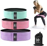 LIFEWAY Resistance Bands for Legs and Butt - Booty Bands Set, Non Slip Fabric Workout Bands Exercise Bands Glute Bands, Wide Stretch Resistance Loops Band - 3 Packs with Carrying Bag